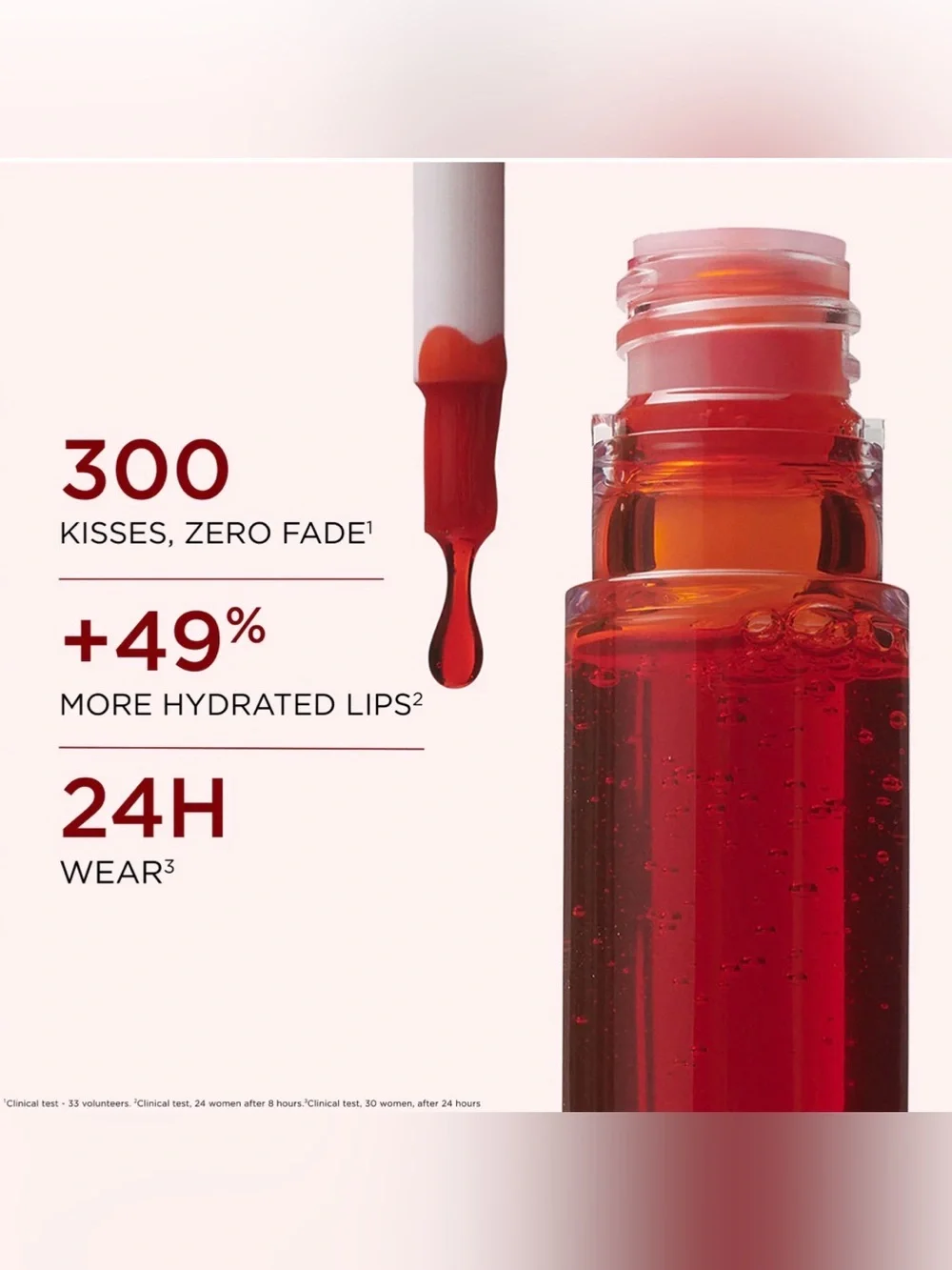 Clarins Hydrating Water Lip Stain — Bright Pink / Coral Tube